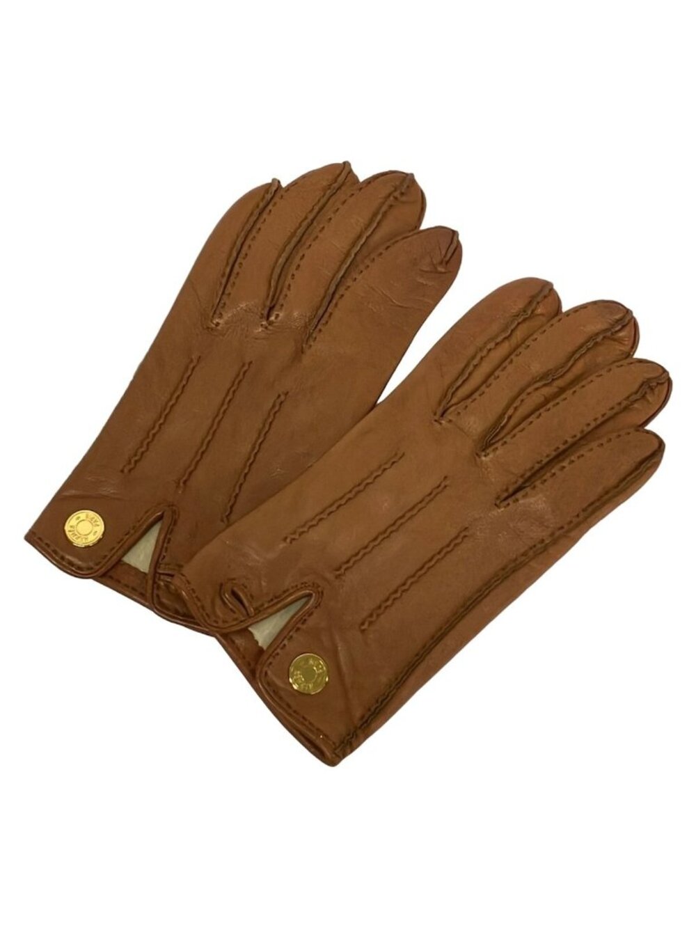 Hermes Gloves Brown Sellier Leather